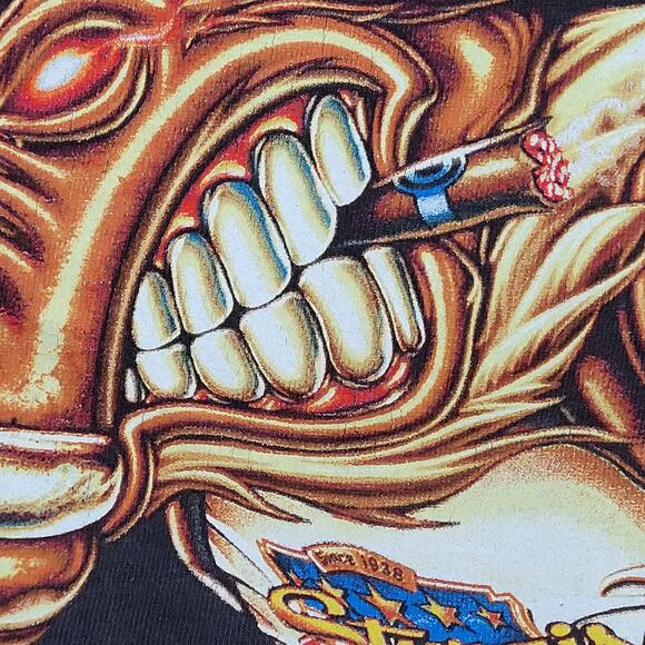 2007 Sturgis Biker Rally Shirt M/L 21x26 Faded Black Flame Hog Motorcycle - Picture 16 of 16